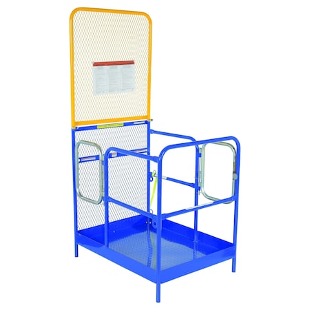 Vestil Work Platform w/84" Back/Dual Ent, 36x48, 33-3/8 in. W, 45-3/8 in. D, 1,000 lb. Load Capacity WP-3648-84B-DD
